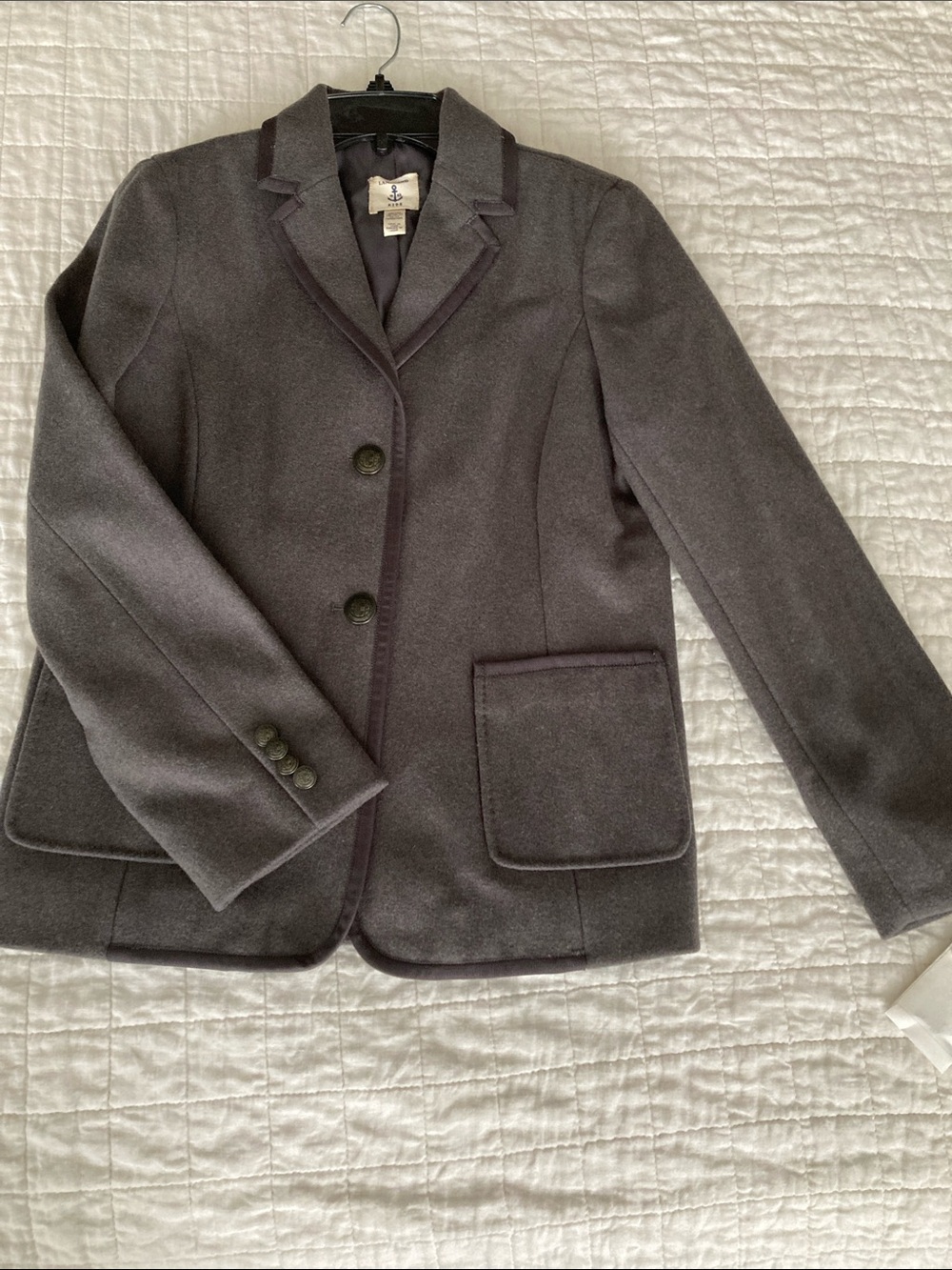 Lands' End Charcoal Gray Girl’s Blazer Jacket Uniform Size Y16